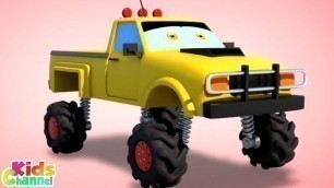 'Monster Truck Formation, Car Cartoon Videos for Children by Kids Channel'