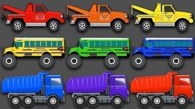 'Mixing Colors Street Vehicles, Construction Equipment & Monster Trucks - Learn Colours for Children'