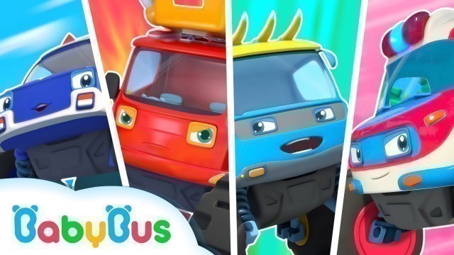 'Top Monster Car Songs for Kids | Police Car, Fire Truck | Nursery Rhymes | Kids Songs | BabyBus'