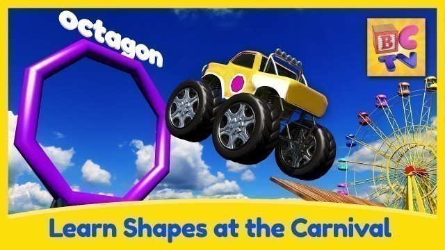'Learn Shapes with Monster Trucks and Carnival Game for Kids'