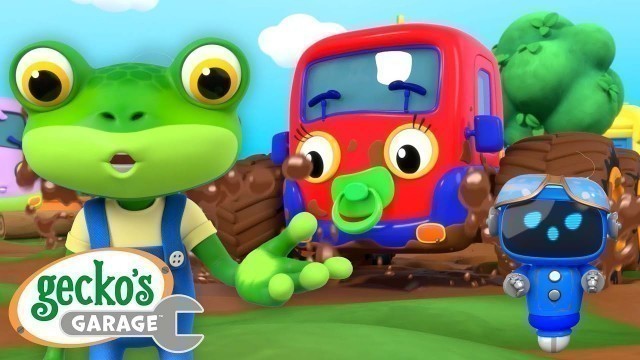 'Muddy Baby Monster Truck! | Gecko\'s Garage | Trucks For Children | Cartoons For Kids'