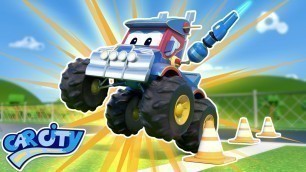 'SUPER MONSTER TRUCK and the STUNT competition | SuperTruck - Rescue | Trucks Videos for Children'