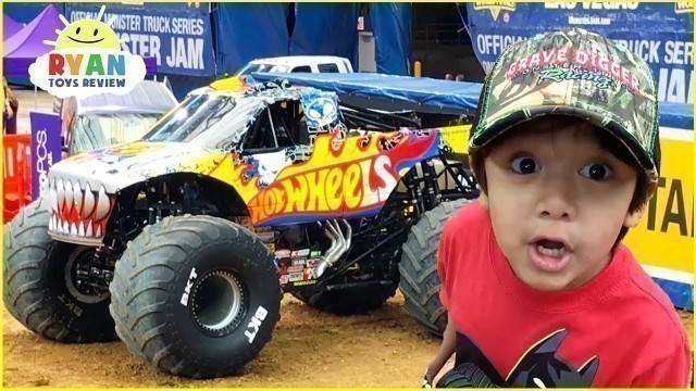 'Ryan plays at Giant Monster Truck show for kids!!!'