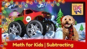 'Learn Math with Monster Trucks for Kids | Subtracting - Christmas Edition'