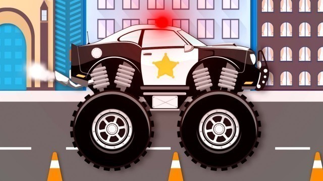 'Monster Truck Stunt Chase | Monster Truck Videos For Kids | Monster Trucks For Children'
