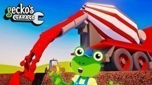 'Learn Colors with Construction Trucks | Gecko\'s Garage | Cement Mixers | Educational Video For Kids'