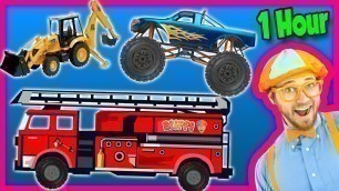 'Videos for Kids 1 Hour Compilation - Fire Trucks | Monster Trucks | Backhoe - Blippi'
