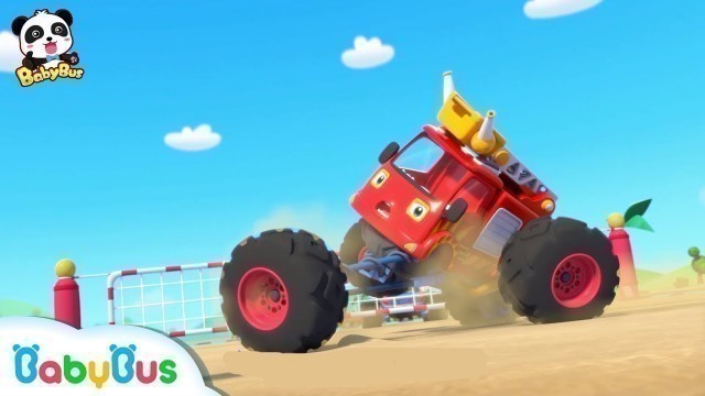 'Monster Cars\' Beach Vacation | Monster Truck Song | Nursery Rhymes | Baby Songs | BabyBus'