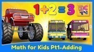'Learn Math for Kids | Adding with Monster Trucks by Brain Candy TV'
