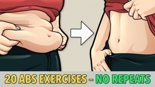 '20 BEST ABS EXERCISES TO LOSE BELLY FAT FAST (NO REPEATS)'