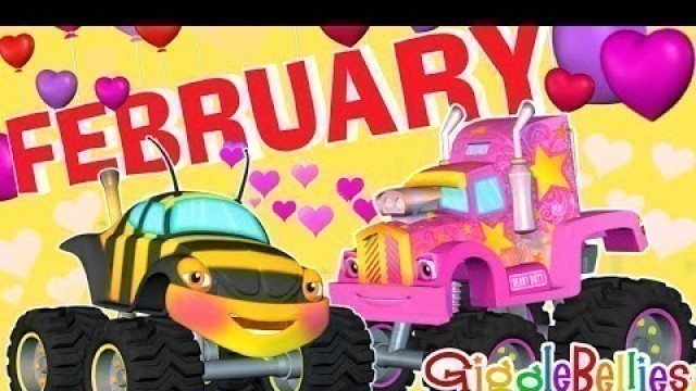 'Monster Trucks For Children | Months of the Year | GiggleBellies'