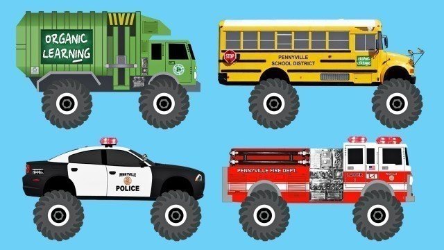 'Learn 60 AWESOME Monster Trucks for Kids - Best Toddler Learning Colors Video for Children'