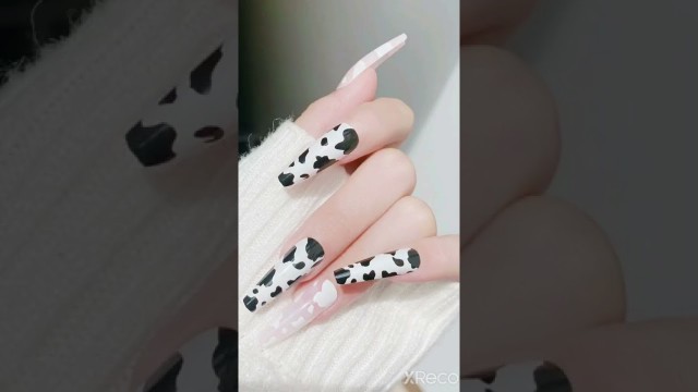 'animal print black n white ....nail art# u tube ....