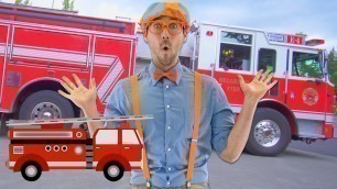 'Blippi Learns Trucks at the Fire Station and More | Educational Videos for Toddlers'