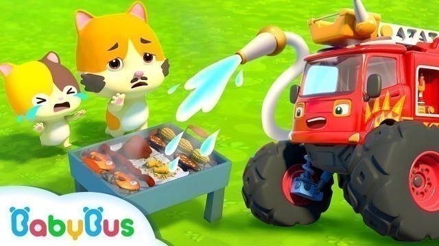 'Monster Fire Truck | Baby Kitten\'s BBQ Party | Super Rescue Team | Kids Song | BabyBus'