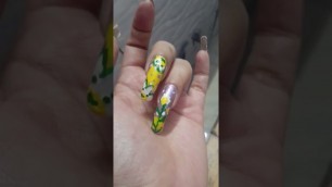 'green n yellow nail art...#u tube shorts...