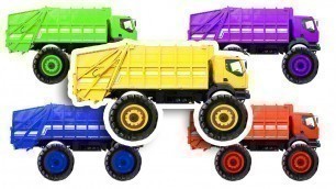 'GARBAGE TRUCK Monster Trucks - Learn Colours for Children'
