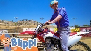 'Blippi Explores A Motorcyle + More Blippi Videos | Educational Vehicle Videos For Kids'