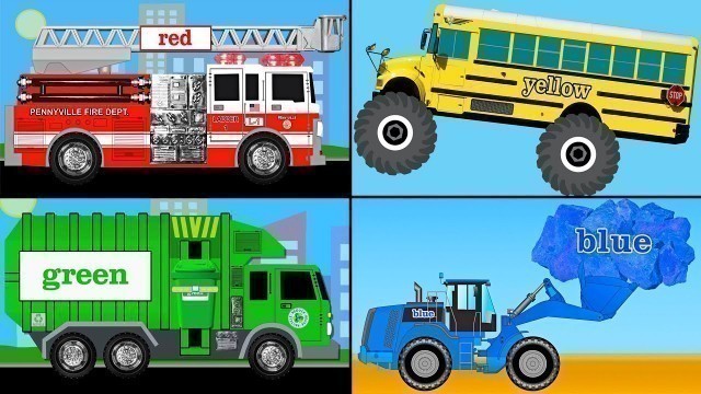 'Learning Colors Collection Vol. 1 - Learn Colours Monster Trucks, Fire Engines, Garbage Trucks'