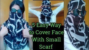 'How to Wrap Small/Short Scarf in summers || 5 Easy Way to Face Cover with Scarf || फेस कवर ||'