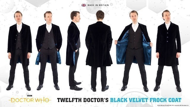 'Twelfth Doctor\'s Black Velvet Frock Coat - Doctor Who'