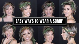'EASY WAYS TO STYLE A SCARF || short hair'