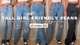 'TALL GIRL FRIENDLY JEANS | Pretty Little Thing & Fashion Nova Try On | Affordable Jeans 4 Tall Girls'
