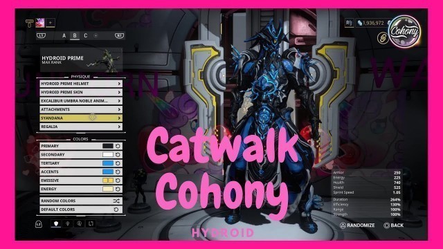 'Warframe: Catwalk Cohony; Hydroid Fashion Frame (2020)'