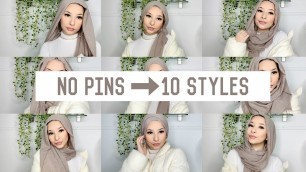 'NO PIN HIJAB STYLES | crinkled scarf tutorial'