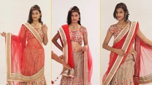 'Ways of Wearing A Scarf - How To Wear Lehenga Dupatta In Different Styles To Look Slim'