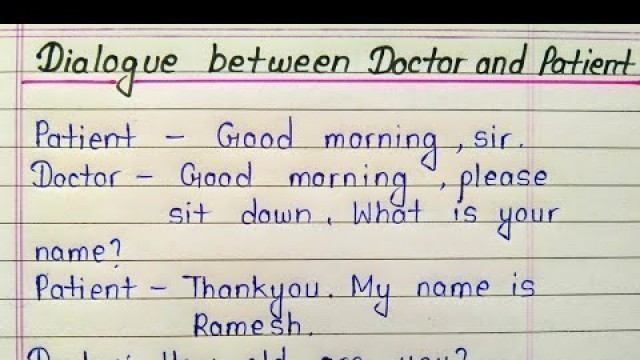 'English conversation between doctor and patient'