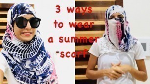 '3 Different Ways To Wear A Summer Scarf / How to cover your face in summer / Dupatta Draping'