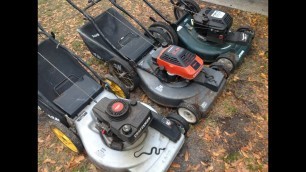 'Three Craftsman lawn mowers for $50.  We are going OLD school Today!!!'