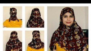 'DIY- (हिंदी )5 Different Style to Cover Your Face With Cotton Scarf | by Nilisha | Indori Chhori |'