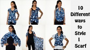 '10 Different Ways to Style/Wear/Convert/Revamp/Re-Use 1 Scarf/Dupatta ||No Sew DIY | Arpana'