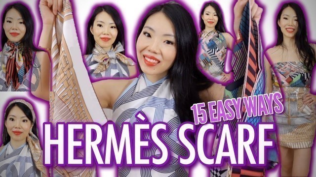 'HERMES SILK SCARF 90 HOW TO WEAR  *15 Easy Ways: Scarf, Top, Skirt, Headband & More* FashionablyAMY'