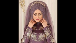 'Wedding Beautiful Hijab | Amazing Scarf Style | Bridal Makeup Jewelry #Shorts'