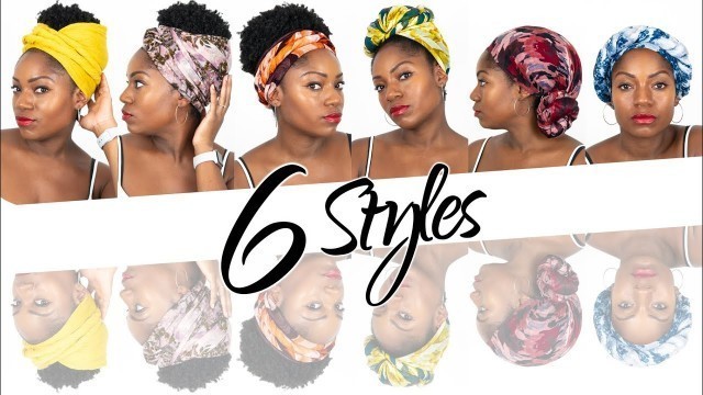 'How To Tie A HEAD SCARF / HEAD WRAP (6 QUICK & EASY Ways) (On Natural Hair)'