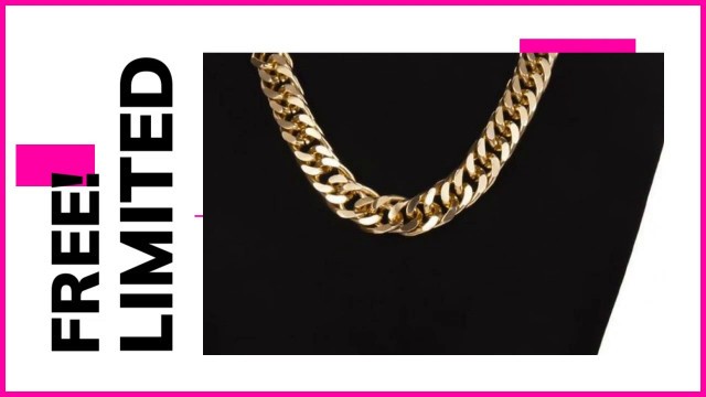 '18k Gold Curb Cuban Fashion Necklace | FLASH SALE'
