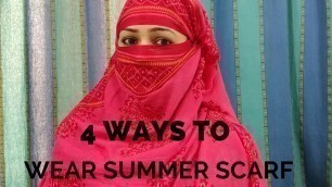 'धूप से बचने के लिए scarf  बाँधने के 4 आसान तरीक़े | How to wear SQUARE scarf in summer'