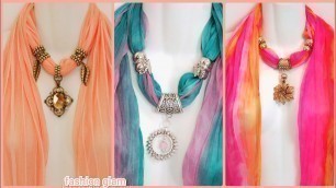 'scarf necklace/jewelry scarf/water drop pandent long scarves necklace/fashion scarf styles'