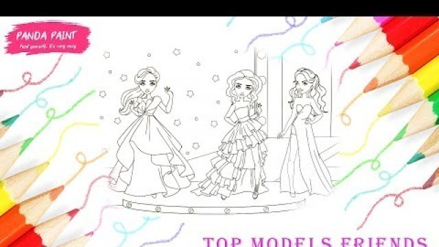 'Top models of girls at the fashion show of dresses | Painting and Coloring for Kids'