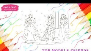 'Top models of girls at the fashion show of dresses | Painting and Coloring for Kids'