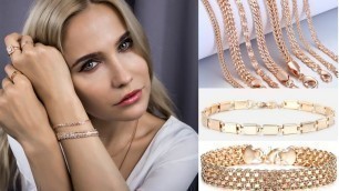 'Bracelets For Women Men | Rose Gold Curb Snail Foxtail Venitian Link Chains Bracelets'