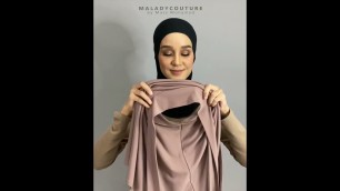 'Slip On  Tie Back Instant Scarf Tutorial by Ema Mohamad'