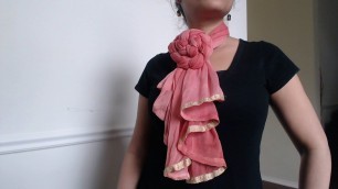 'Scarf style tip : How to wear long scarf as a flower tie'