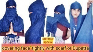 'how to wrap/cover face with scarf or dupatta | #shorts #pihuswami #scarftutorials #facecovering'