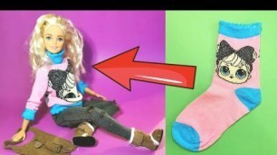 'How to Make BARBIE CLOTHES with SOCKS ~ DIY Barbie Shoes and More Barbie Hacks and Crafts 2020'