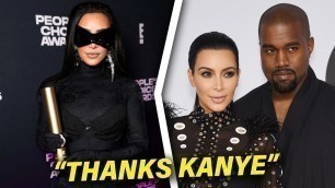 'Kim Kardashian Thanks Kanye West While Accepting Fashion Icon Award'