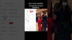 '2021 CFDA awards Zendaya Fashion Icon #cfdaawards #zendaya'